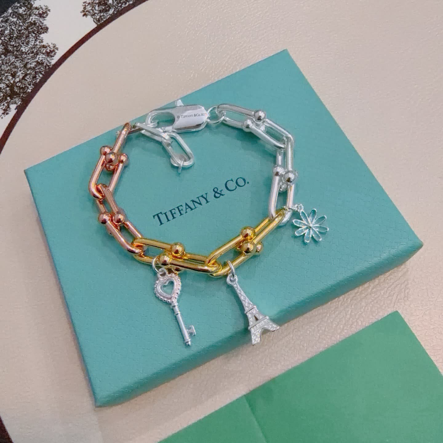Tiffany & Co. Eiffel Tower Charm Bracelet
